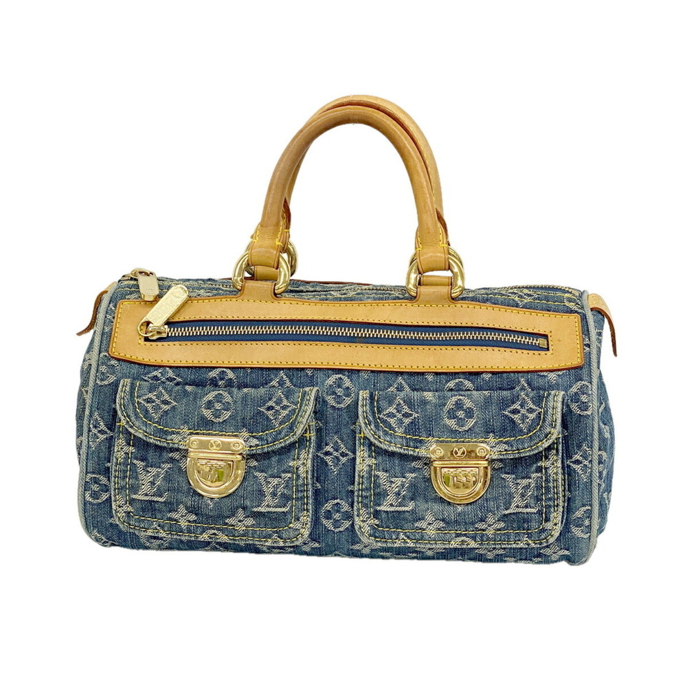 Louis Vuitton Monogram Denim Neo Speedy Handbag M95019 Blue Women's